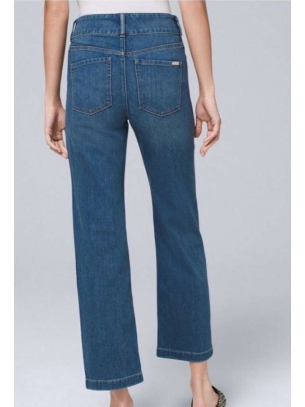 WHBM Wide Leg High Rise Crop with D-Ring Belt - Picture 3 of 16